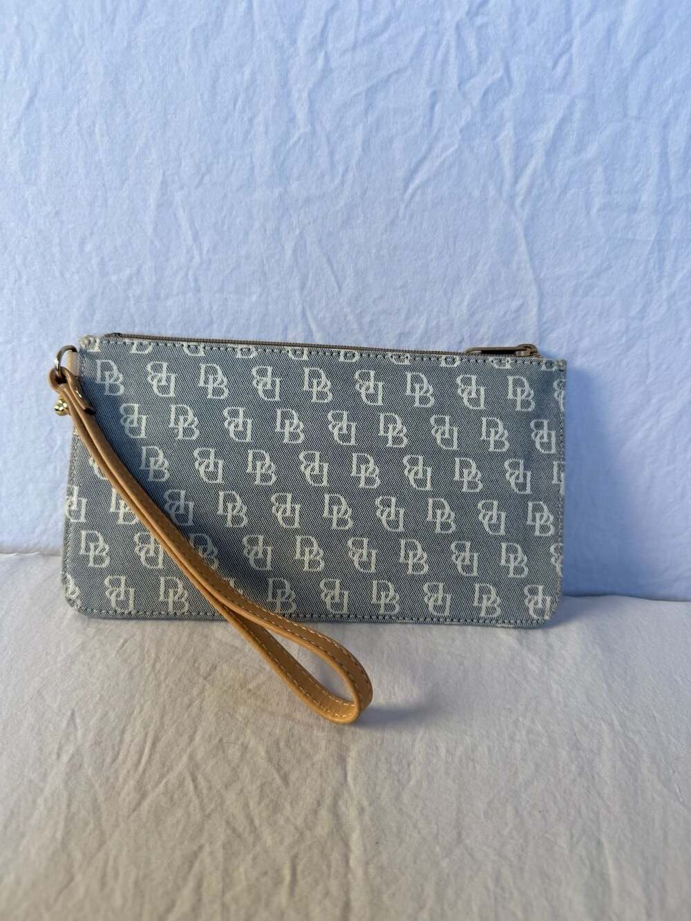 Dooney & Bourke Y2K Monogram Jacquard Zip-Top Wristlet with Key Ring